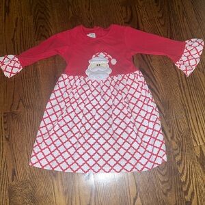 Zuccini girls red santa embellished dress size 6X EUC